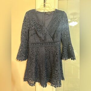 Lulu's Midnight Blue Lace Dress
